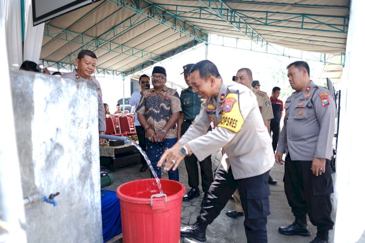 Hari Bhayangkara ke – 78 Polres Blitar Kota Bangun Sumur Bor di Dua Kecamatan Atasi Kekeringan